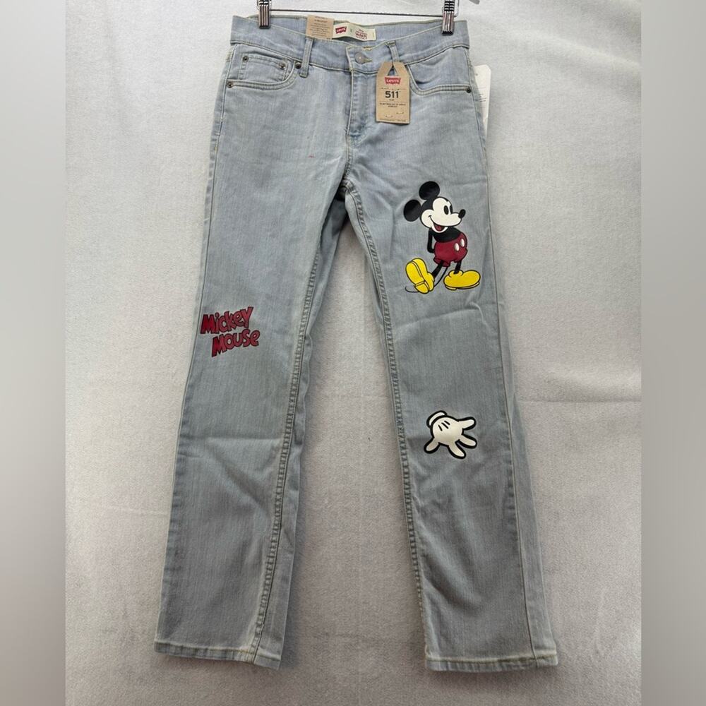 NWT Levi’s Disney Mickey Mouse Limited Edition 511 Slim Youth Jeans size 14